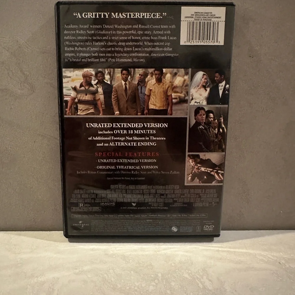 American Gangster Unrated Extended Edition DVD - Picture 2 of 3